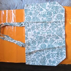 Nwot! Sezane Green Floral Print Tote Bag
